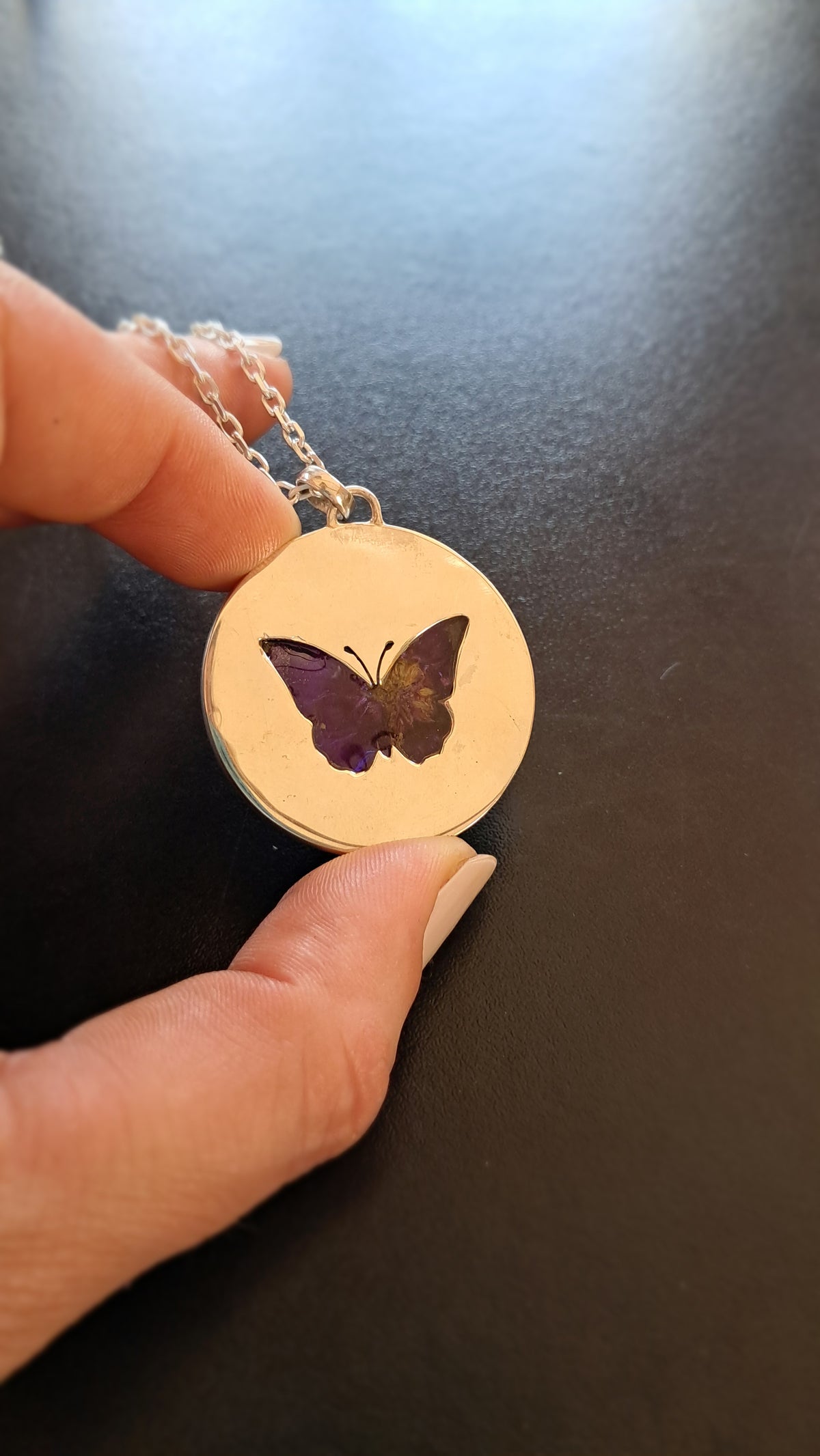 Margarita con calado de Mariposa - plata 925