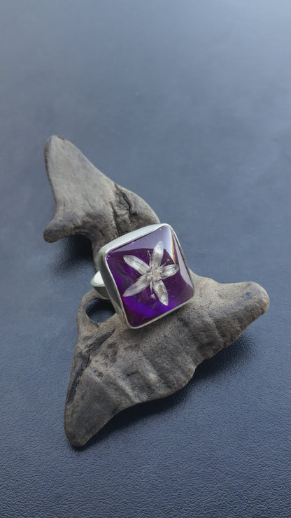 ANILLO - FLOR DE ÁRBOL DE JADE - plata 925