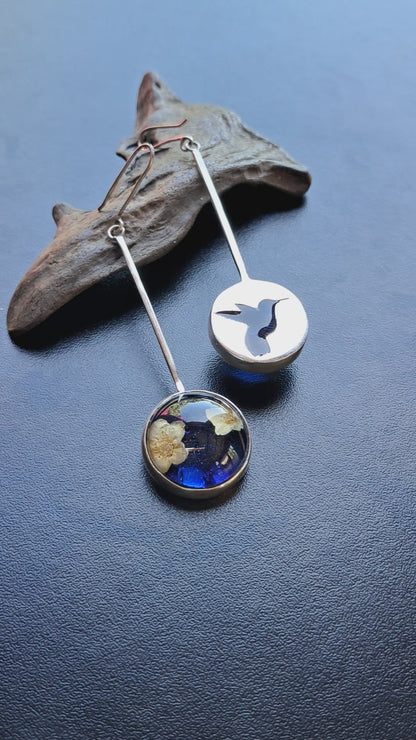 Caravanas Coronita de Novia y calado de Colibri